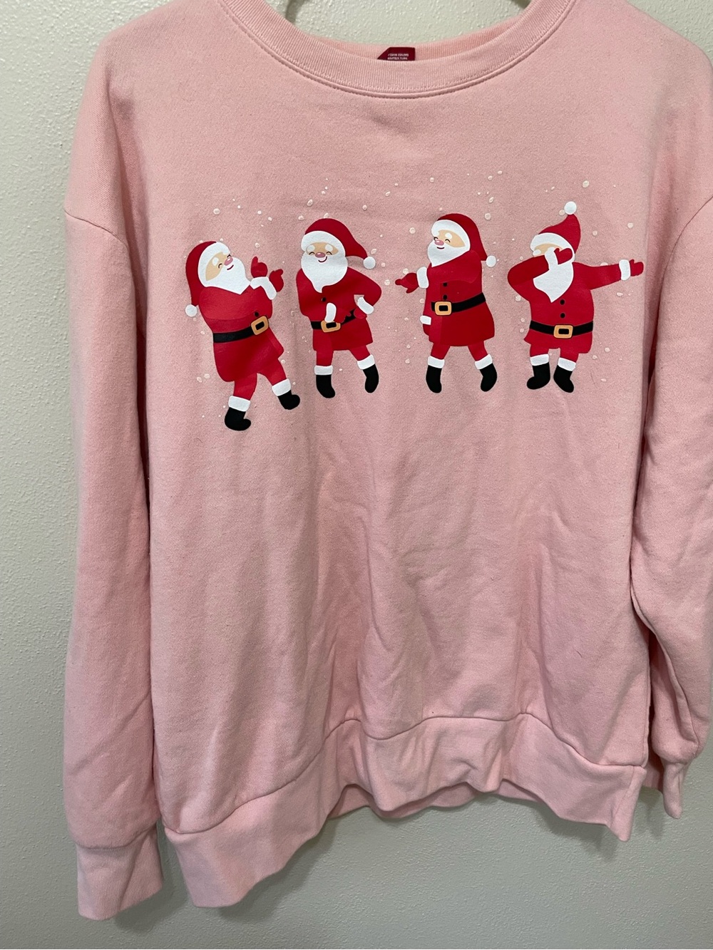 Pink Santa Graphic Crewneck Sweatshirt